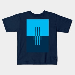 Cyan Abstract Minimalist Art Print Kids T-Shirt